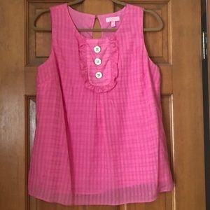 Lilly Pulitzer sleeveless pink silk/cotton top s6